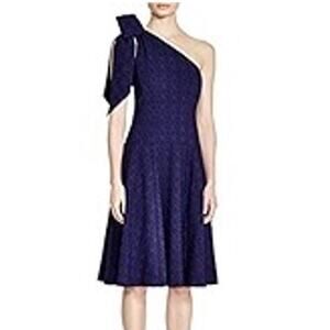 Nanette Lepore Blue Bow Detail One Shoulder A Line Dress Size 6 NWT